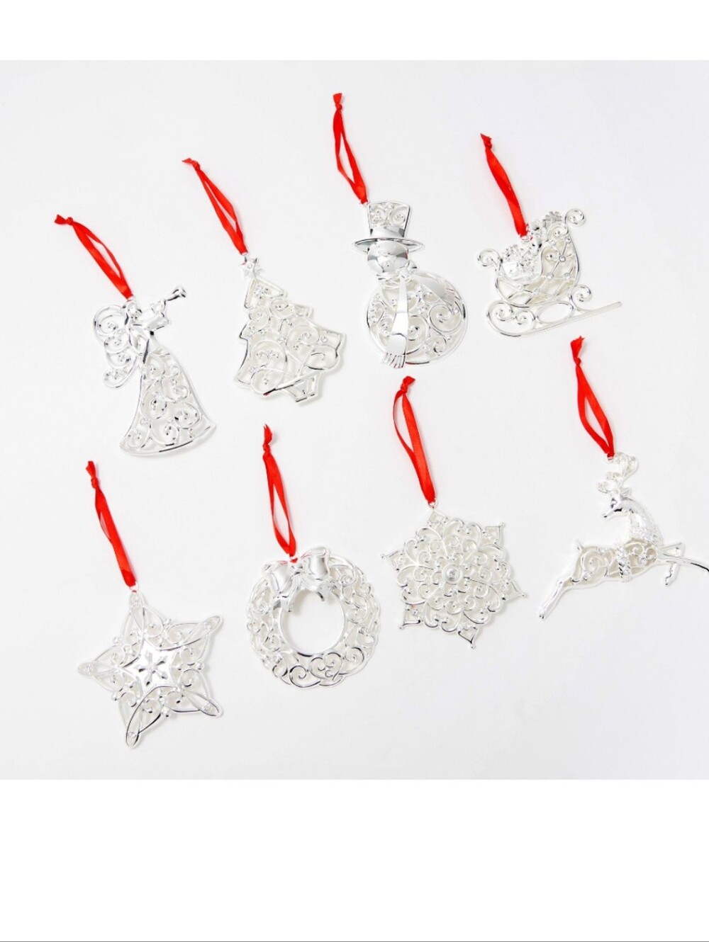 8 Lenox Christmas Ornaments Sparkle & Scroll Multi-color Gems NEW